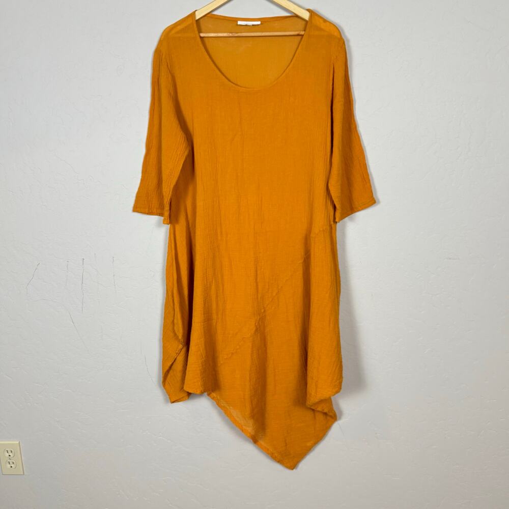 Bryn Walker 100% Cotton Asymmetrical Tunic Dress Small Oversized Gauzy Artsy USA